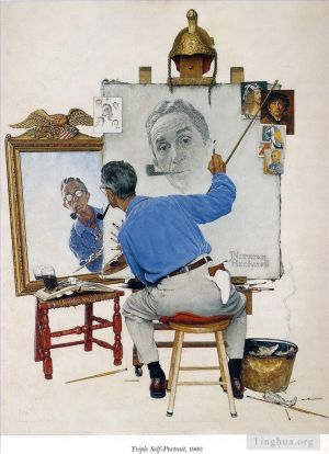 Contemporary Artwork by Norman Rockwell - Self portrait
