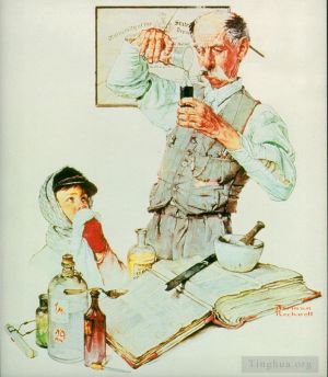 Contemporary Artwork by Norman Rockwell - The drugist