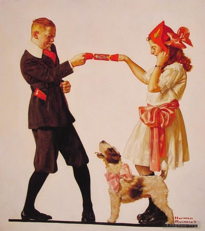 Norman Rockwell's Contemporary Various Paintings - The party favour 1919
