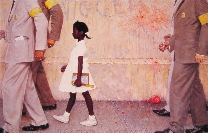 Norman Rockwell's Contemporary Various Paintings - The problem we all live with 1935