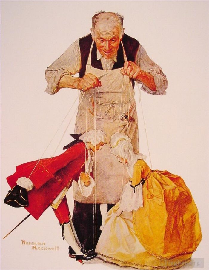 Norman Rockwell's Contemporary Various Paintings - The puppeteer 1932