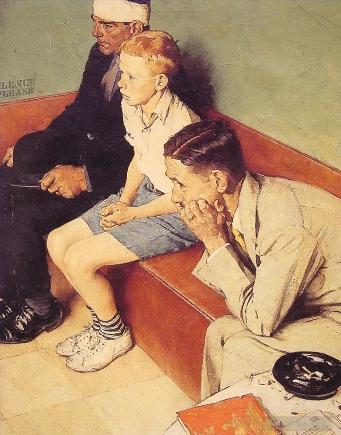 Norman Rockwell's Contemporary Various Paintings - The waiting room