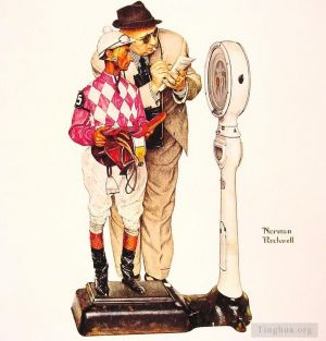 Contemporary Artwork by Norman Rockwell - Weighing in 1958