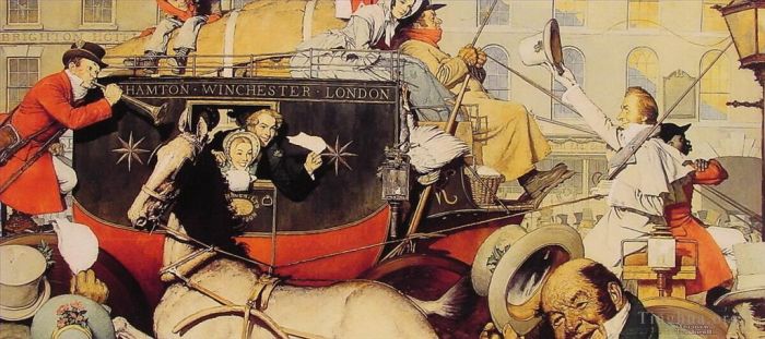 Norman Rockwell's Contemporary Various Paintings - Winchester stagecoach