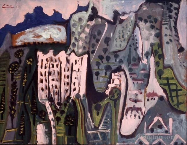 Pablo Picasso's Contemporary Oil Painting - Paysage de Mougins 1965
