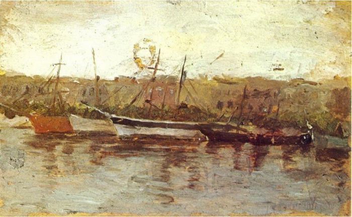 Pablo Picasso's Contemporary Oil Painting - Alicante vu du bateau 1895