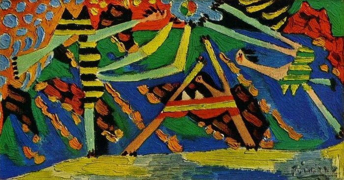 Pablo Picasso's Contemporary Oil Painting - Baigneuses au ballon 4 1928