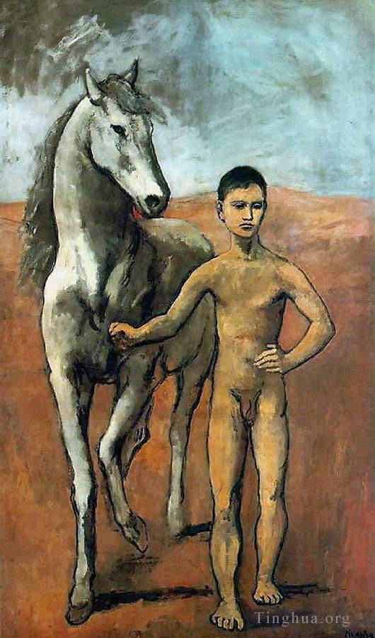 Pablo Picasso's Contemporary Oil Painting - Boy Leading a Horse 1906