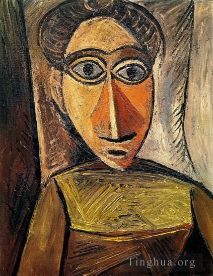 Pablo Picasso's Contemporary Oil Painting - Buste de femme 1907