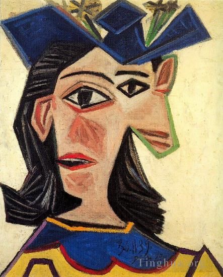Pablo Picasso's Contemporary Oil Painting - Buste de femme au chapeau Dora Maar 1939