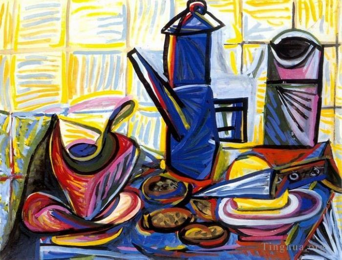 Pablo Picasso's Contemporary Oil Painting - Cafetiere 1943