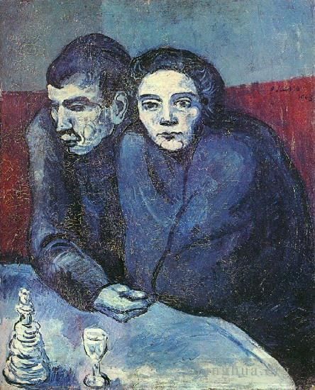 Pablo Picasso's Contemporary Oil Painting - Couple dans un cafe 1903