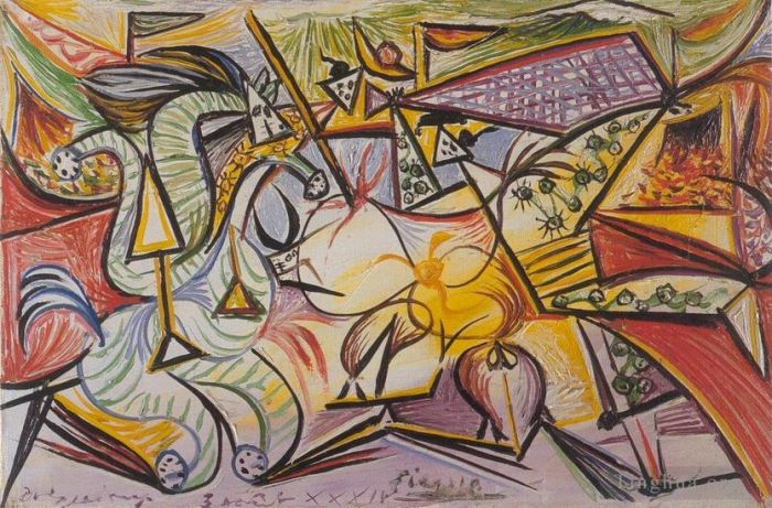Pablo Picasso's Contemporary Oil Painting - Courses de taureaux Corrida 3 1934