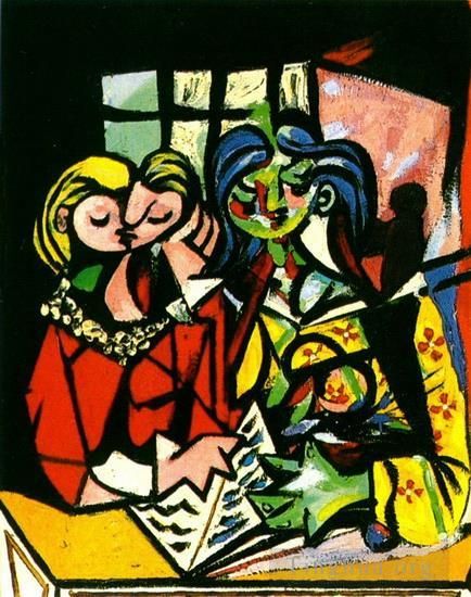 Pablo Picasso's Contemporary Oil Painting - Deux personnages 1934