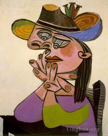 Pablo Picasso's Contemporary Oil Painting - Femme accoudee 1938