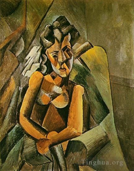 Pablo Picasso's Contemporary Oil Painting - Femme assise 1909