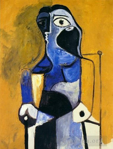 Pablo Picasso's Contemporary Oil Painting - Femme assise 1960
