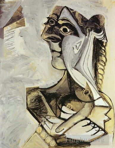 Pablo Picasso's Contemporary Oil Painting - Femme assise Jacqueline 1971