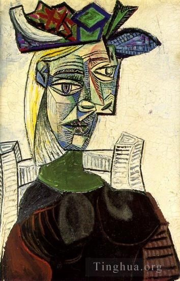 Pablo Picasso's Contemporary Oil Painting - Femme assise au chapeau 3 1939