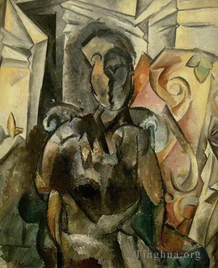 Pablo Picasso's Contemporary Oil Painting - Femme assise dans un fauteuil 2 1909