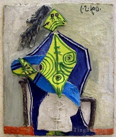 Pablo Picasso's Contemporary Oil Painting - Femme assise dans un fauteuil 4 1940