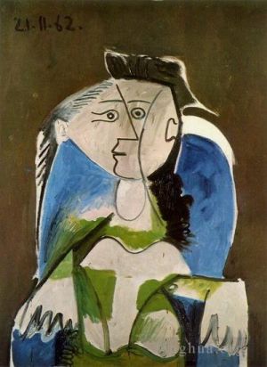 Contemporary Artwork by Pablo Picasso - Femme assise dans un fauteuil bleu 1962