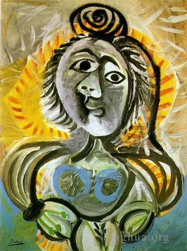 Pablo Picasso's Contemporary Oil Painting - Femme au fauteuil 1970