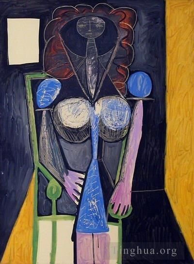 Pablo Picasso's Contemporary Oil Painting - Femme dans un fauteuil 1946