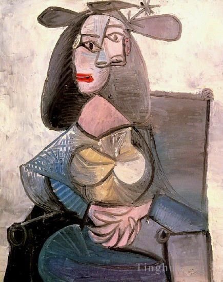Pablo Picasso's Contemporary Oil Painting - Femme dans un fauteuil 1948