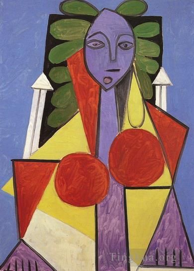 Pablo Picasso's Contemporary Oil Painting - Femme dans un fauteuil Françoise Gilot 1946