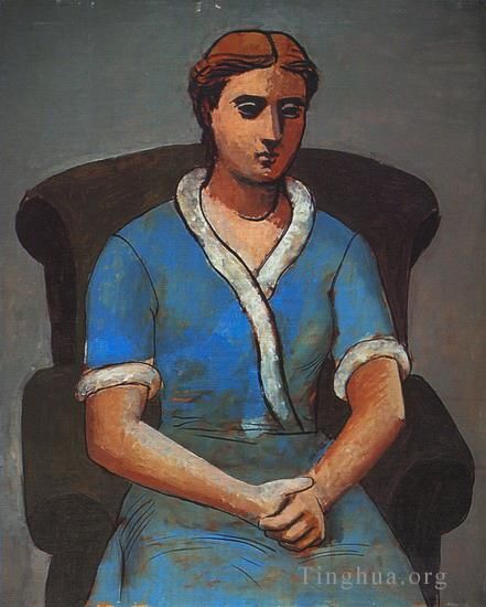 Pablo Picasso's Contemporary Oil Painting - Femme dans un fauteuil Olga 1922