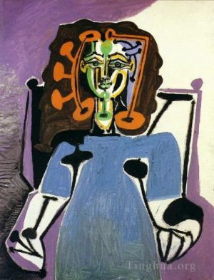 Contemporary Artwork by Pablo Picasso - Françoise assise en robe bleue 1949