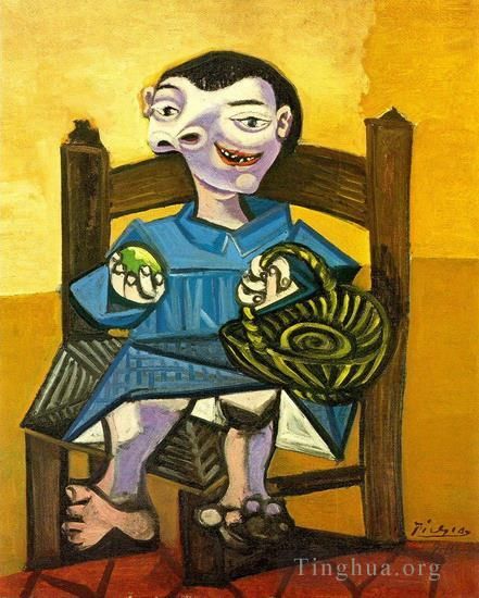 Pablo Picasso's Contemporary Oil Painting - Garcon au panier 1939