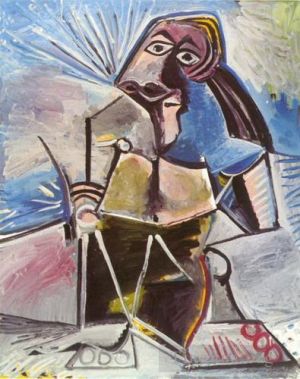 Contemporary Artwork by Pablo Picasso - Homme assis 1971