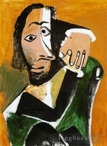 Pablo Picasso's Contemporary Oil Painting - Homme assis 2 1971
