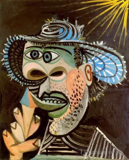 Pablo Picasso's Contemporary Oil Painting - Homme au cornet de glace 3 1938
