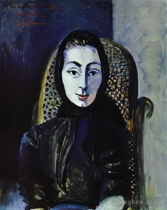 Pablo Picasso's Contemporary Oil Painting - Jacqueline Rocque 1954