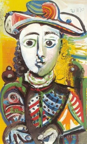 Pablo Picasso's Contemporary Oil Painting - Jeune fille assise 1970
