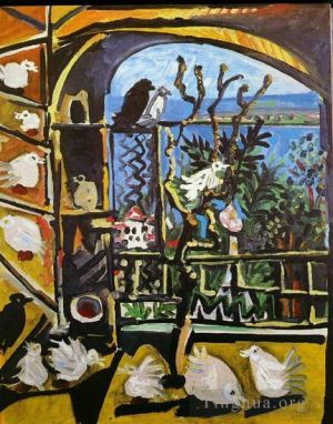 Contemporary Artwork by Pablo Picasso - L atelier Les pigeons I 1957