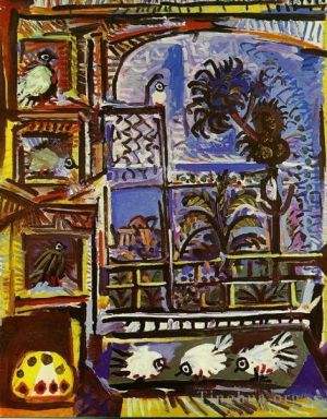Contemporary Artwork by Pablo Picasso - L atelier Les pigeons IIII 1957
