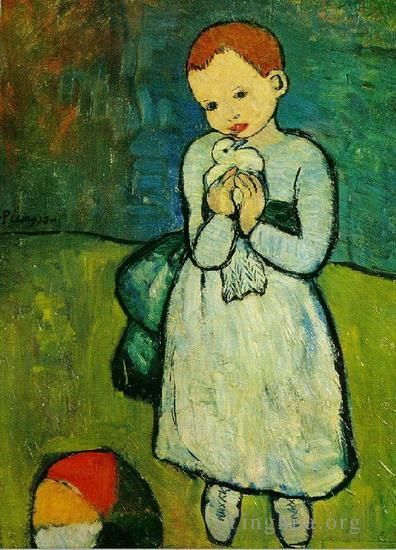 Pablo Picasso's Contemporary Oil Painting - L enfant au pigeon 1901