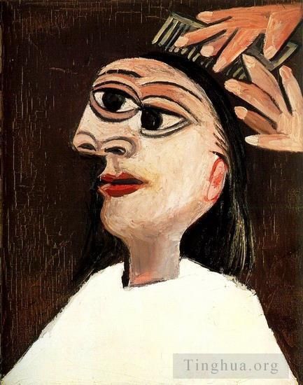 Pablo Picasso's Contemporary Oil Painting - La coiffure 1938