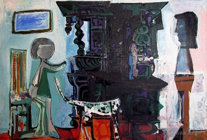 Pablo Picasso's Contemporary Oil Painting - Le buffet de Vauvenargues 1959
