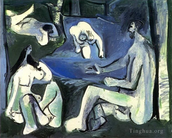 Pablo Picasso's Contemporary Oil Painting - Le dejeuner sur l herbe Manet 7 1961