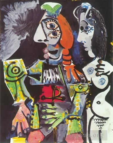 Pablo Picasso's Contemporary Oil Painting - Le matador et femme nue 1970