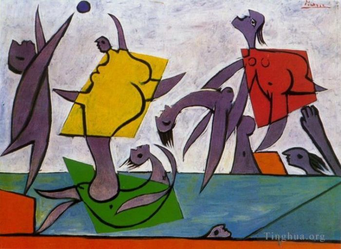 Pablo Picasso's Contemporary Oil Painting - Le sauvetage Jeu de plage et sauvetage 1932
