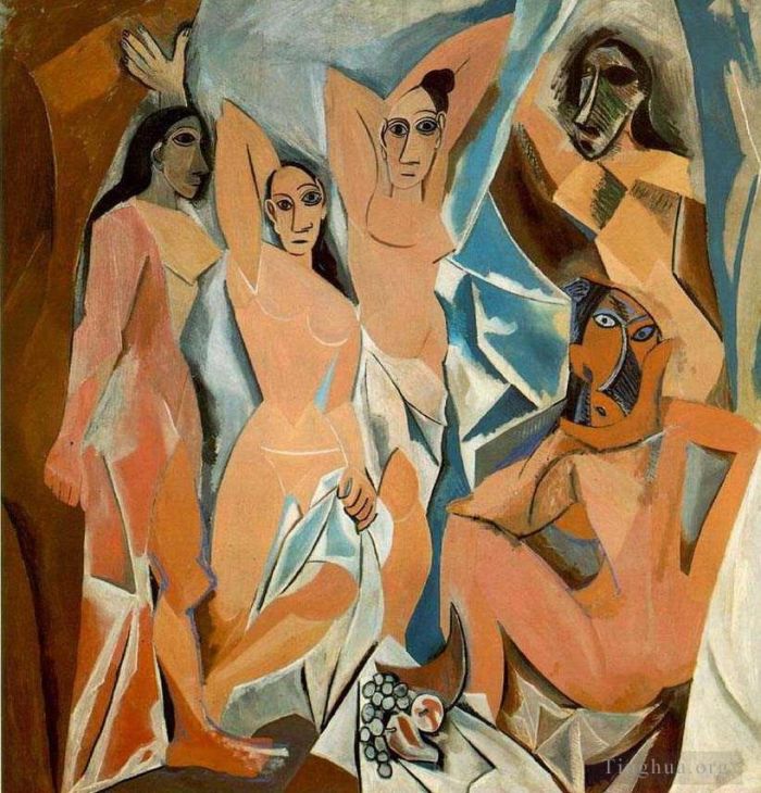 Pablo Picasso's Contemporary Oil Painting - Les Demoiselles d Avignon The Young Ladies of Avignon 1907