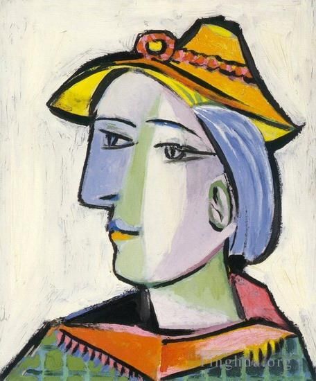 Pablo Picasso's Contemporary Oil Painting - Marie Therese Walter au chapeau 1936