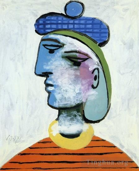 Pablo Picasso's Contemporary Oil Painting - Marie Therese au beret bleu Portrait de femme 1937
