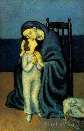 Pablo Picasso's Contemporary Oil Painting - Mere et enfant 1901